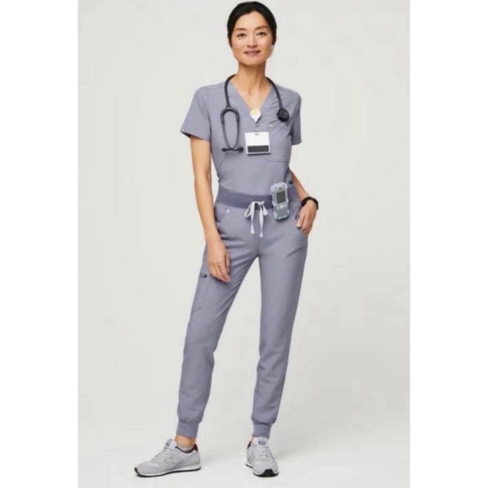 Figs Zamora Jogger XS- petite Vapor Blue Space Dye